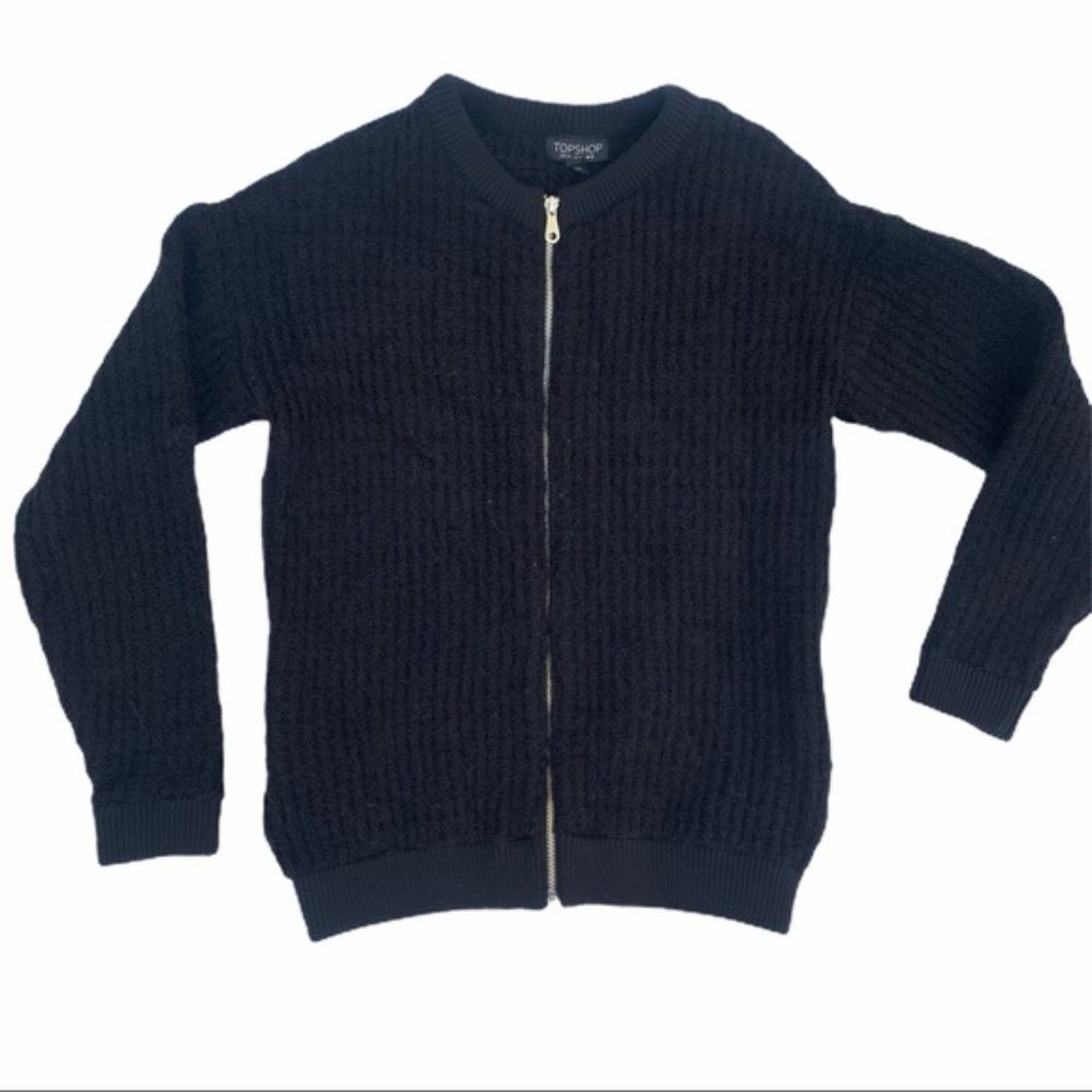 🔥SALE🔥TOPSHOP Black Zip-Up Cardigan